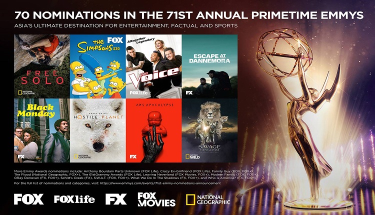 70 đề cử Emmy cho các kênh FOX, FOX Life, FOX Movies và National Geographic
