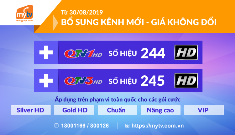 TRUYỀN HÌNH MYTV THÔNG BÁO BỔ SUNG KÊNH MỚI THÁNG 08/2019