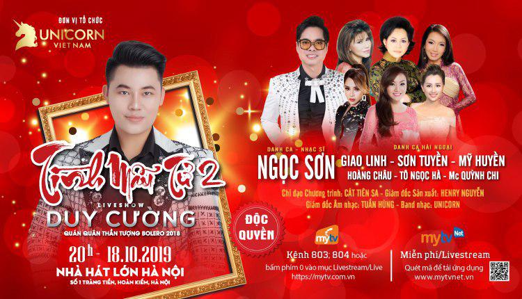 MyTV phát sóng độc quyền liveshow “Tình mẫu tử 2” của Quán quân thần tượng âm nhạc Bolero 2018