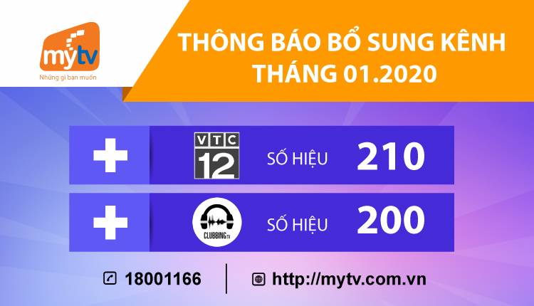 Thông báo bổ sung kênh dịp Tết xuân Nguyên đán 2020