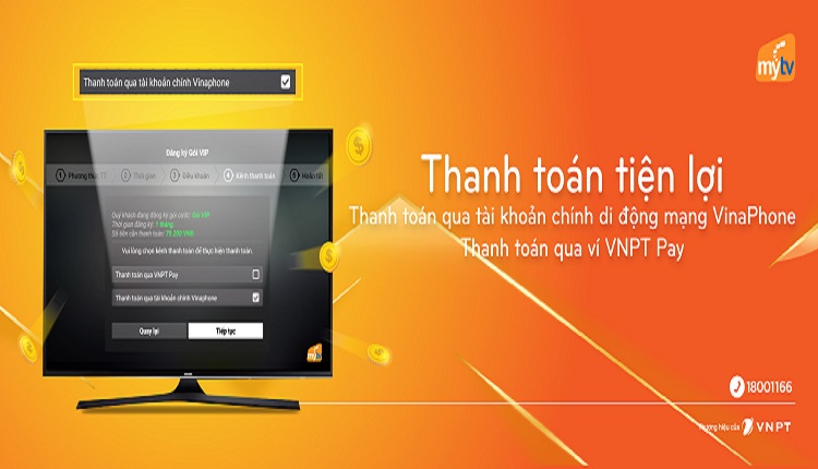 Hướng dẫn thanh toán dịch vụ MyTV qua tài khoản di động trả trước của Vinaphone